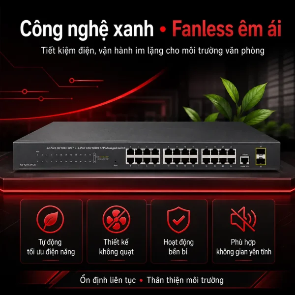 Switch chia mạng PLANET GS-4210-24T2S 24 port
