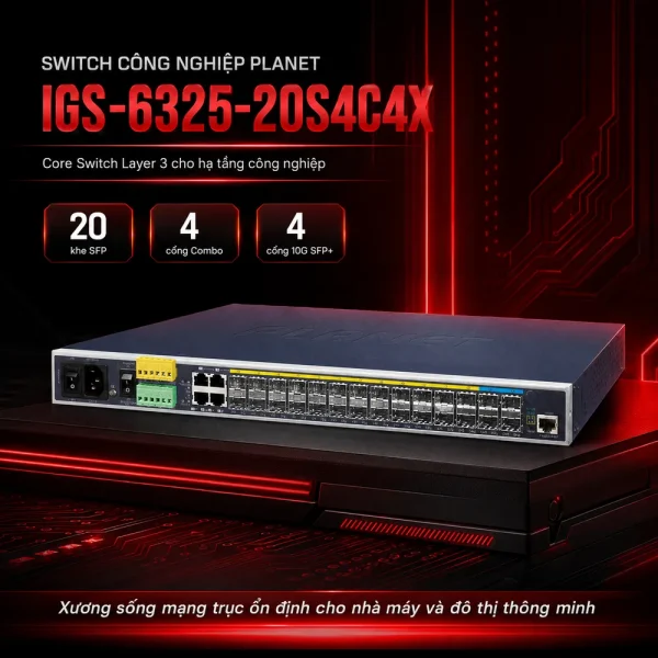 Switch chia mạng Planet Layer 3 IGS-6325-20S4C4X