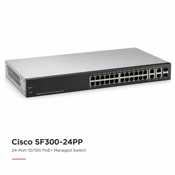Switch chia mạng PoE Cisco 24Port 10/100Mbps SF300-24PP