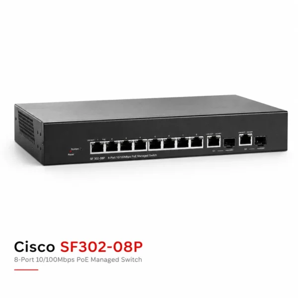 Switch chia mạng PoE Cisco SF302-08P 8Port 10/100Mbps