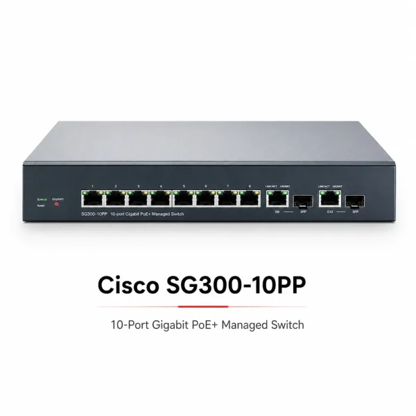 Switch chia mạng POE Cisco SG300-10PP 10Port 10/100/1000Mbps