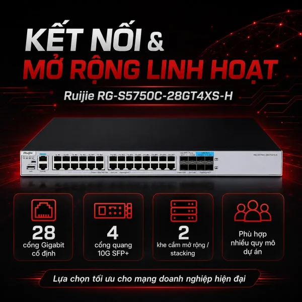 Switch chia mạng Ruijie RG-S5750C-28GT4XS-H