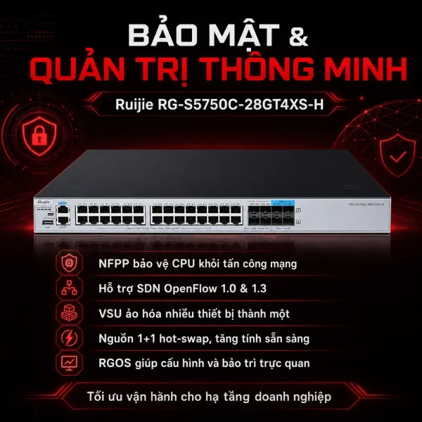 Switch chia mạng Ruijie RG-S5750C-28GT4XS-H