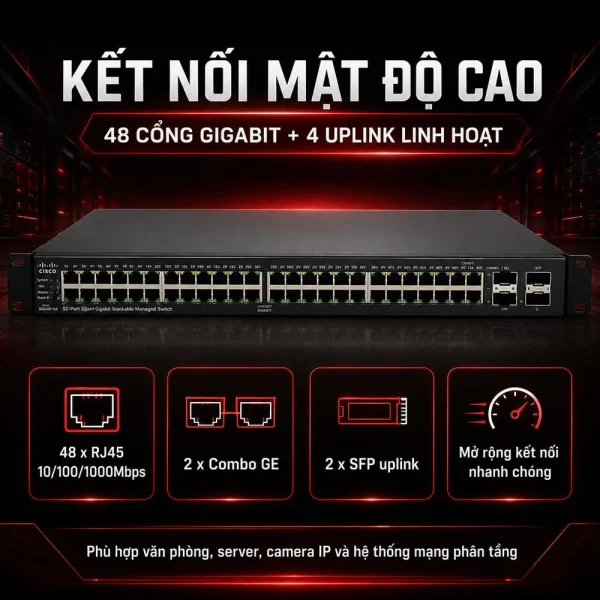 Switch Cisco SG500-52-K9-G5 48Port 10/100/1000Mbps