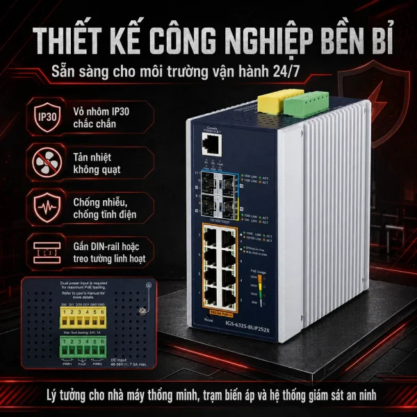 Switch công nghiệp L3 PLANET IGS-6325-8UP2S2X