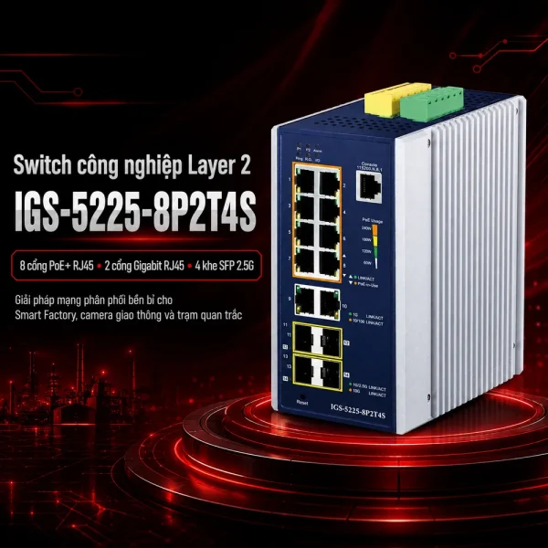 Switch công nghiệp Planet IGS-5225-8P2T4S L2
