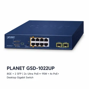 Switch để bàn Planet GSD-1022UP 8 cổng RJ45 + 2 khe cắm SFP