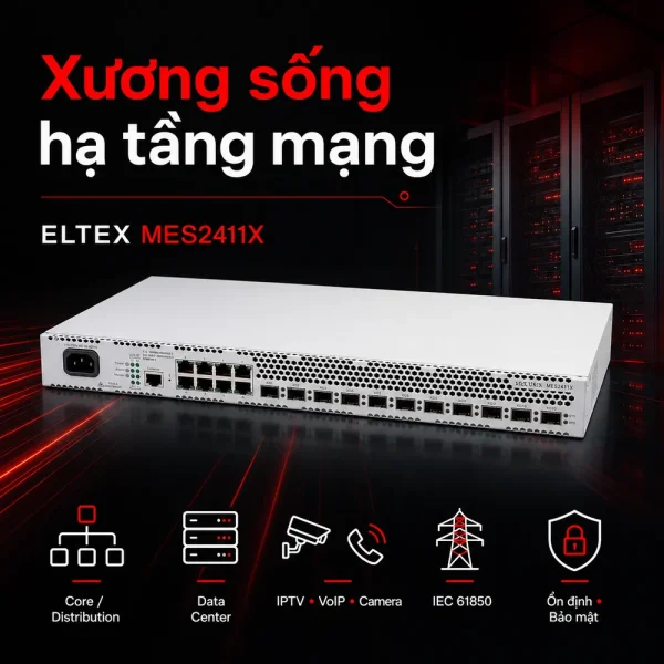 Switch Eltex MES2411X 8 cổng RJ-45 + 11 cổng SFP/SFP+
