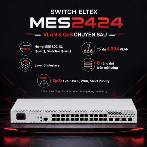 Switch Eltex MES2424 24 cổng RJ-45 + 4 cổng (SFP/SFP+)