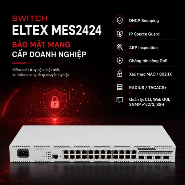 Switch Eltex MES2424 24 cổng RJ-45 + 4 cổng (SFP/SFP+)