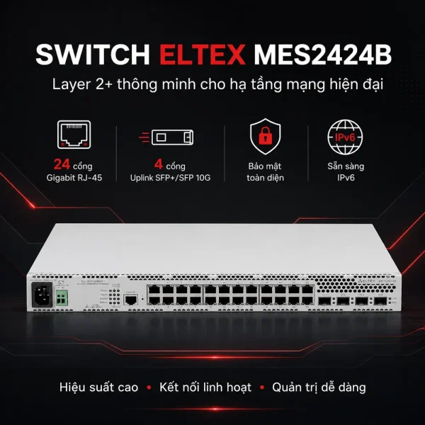 Switch Eltex MES2424B 24xRJ-45 + 4xSFP/SFP+ + 1xRS-232-1