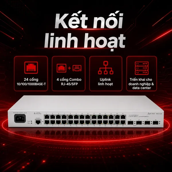 Switch Eltex MES2428 24 cổng RJ-45 + 4 cổng RJ-45/SFP
