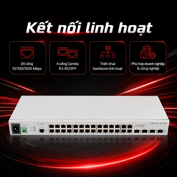 Switch Eltex MES2428B 24 cổng RJ-45 + 4 cổng RJ-45/SFP