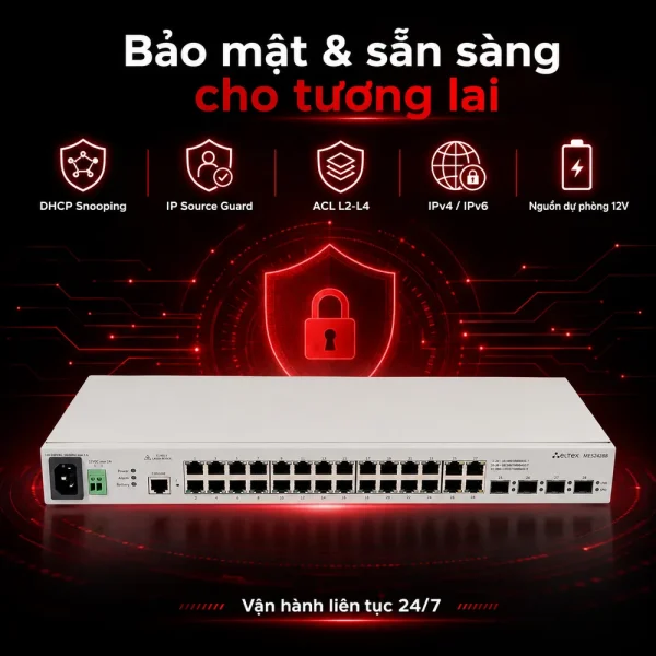 Switch Eltex MES2428B 24 cổng RJ-45 + 4 cổng RJ-45/SFP