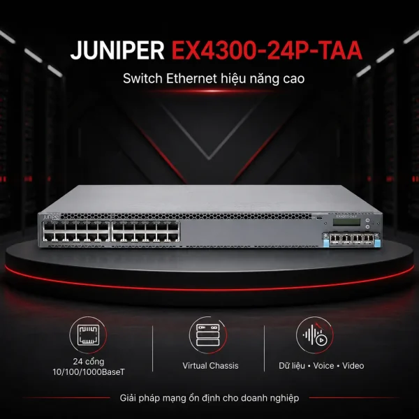 Switch Juniper 24 Port 10/100/1000BaseT EX4300-24P-TAA