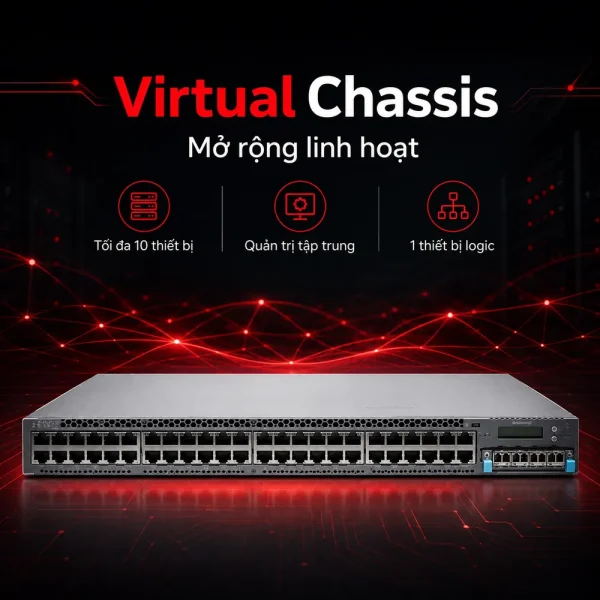 Switch Juniper 48 Port 10/100/1000BaseT EX4300-48T-DC-AFI chính hãng