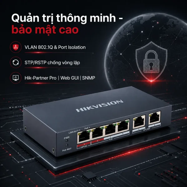 Switch mạng Gigabit DS-3E1508-EI 8 cổng HIKVISION