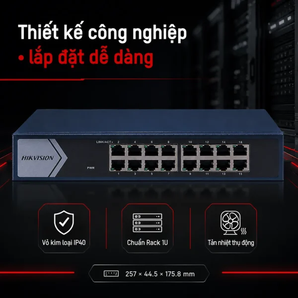 Switch mạng Gigabit DS-3E1516-EI 16 cổng HIKVISION