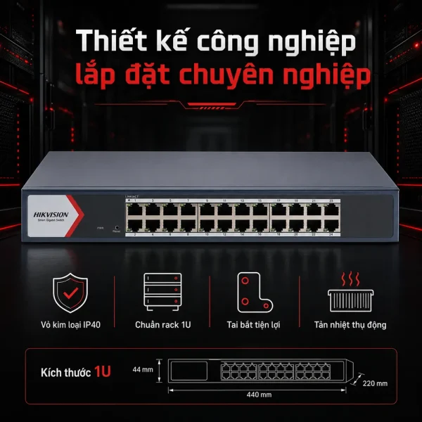 Switch mạng Gigabit DS-3E1524-EI 24 cổng HIKVISION