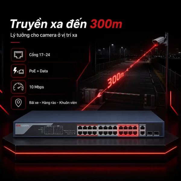 Switch mạng PoE DS-3E0326P-E 26 cổng HIKVISION