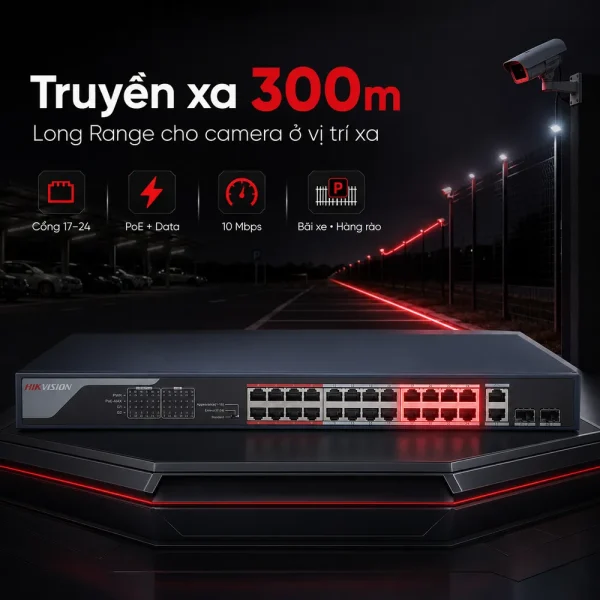 Switch mạng PoE DS-3E0326P-E/M 26 cổng HIKVISION