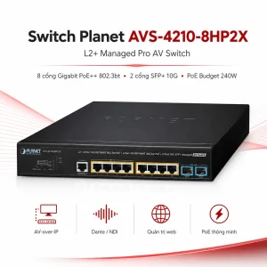 Switch Planet AVS-4210-8HP2X L2 8×10/100/1000T 802.3bt PoE + 2x10G SFP+