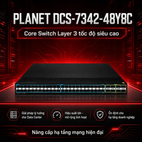 Switch Planet DCS-7342-48Y8C Layer 3 48x25G SFP28 + 8x100G/40G QSFP28