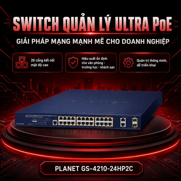 Switch Planet GS-4210-24HP2C 24 10/100/1000 PoE 2x1GTP/SFP