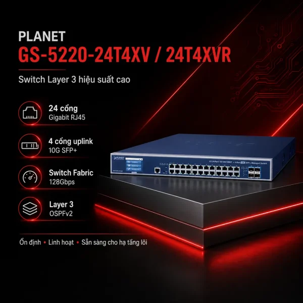 Switch PLANET GS-5220-24T4XV/GS-5220-24T4XVR L3