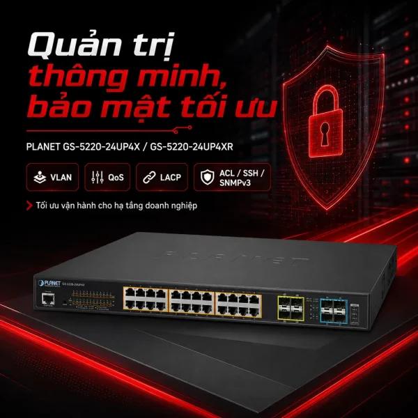 Switch Planet GS-5220-24UP4X/GS-5220-24UP4XR 24x1G PoE