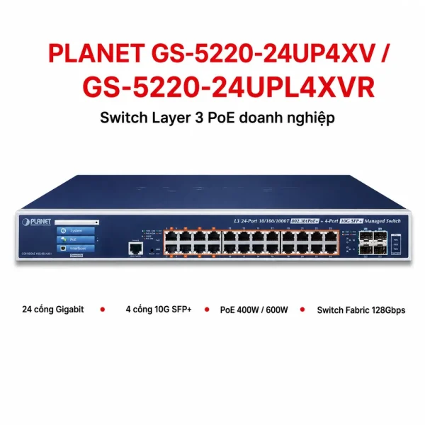 Switch PLANET GS-5220-24UP4XV / GS-5220-24UPL4XVR L3