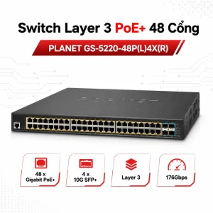 Switch Planet GS-5220-48P(L)4X(R) 48x1G PoE + 4x10G SFP