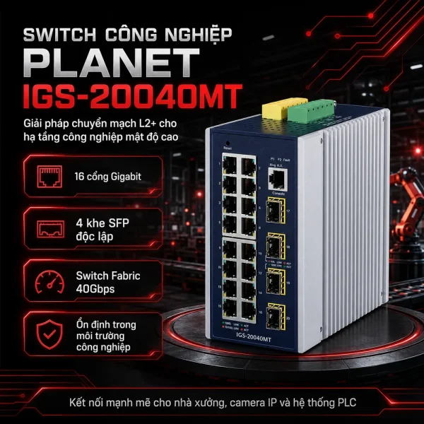 Switch Planet IGS-20040MT 16×10/100/1000T + 4×100/1000X SFP