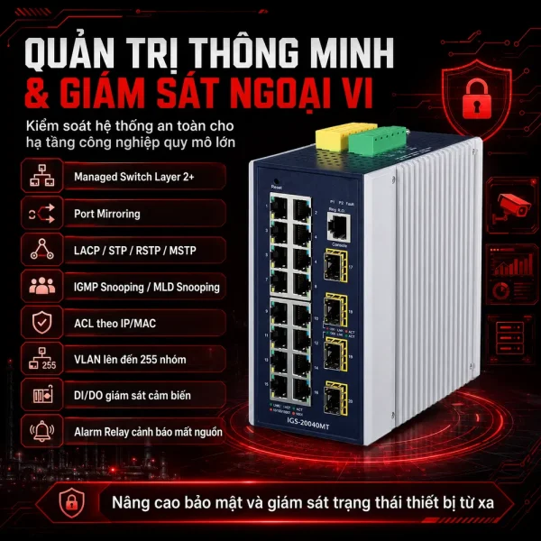 Switch Planet IGS-20040MT 16×10/100/1000T + 4×100/1000X SFP