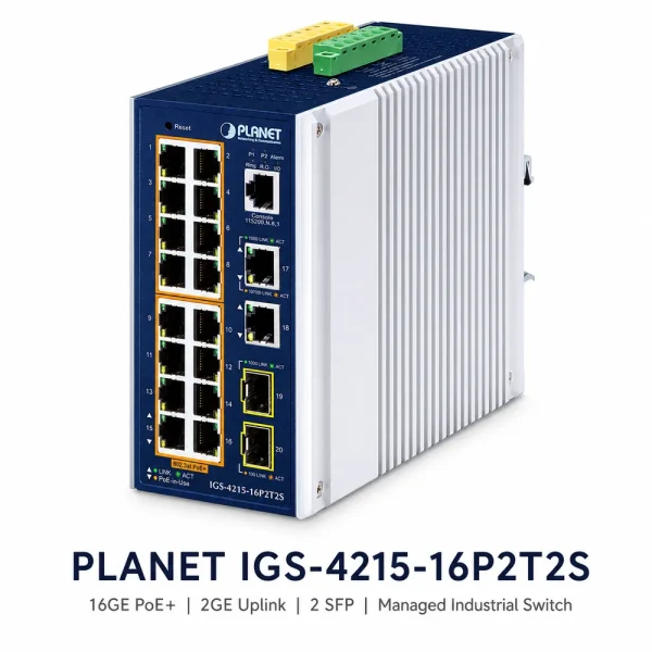 Switch Planet IGS-4215-16P2T2S 16x1G/PoE+ 2x1G RJ45 + 2x1G SFP