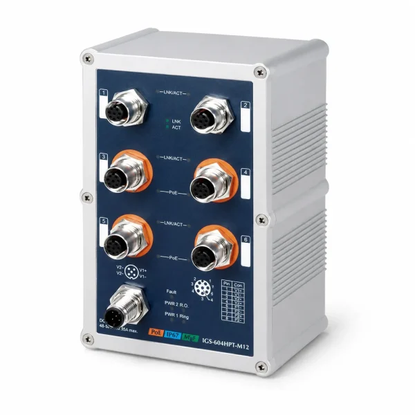 Switch Planet IGS-604HPT-M12 IP67 4x1G 802.3at PoE + 2x1G