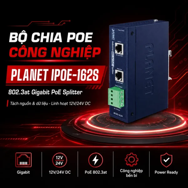 Switch Planet IPOE-162S 802.3at Gigabit công nghiệp