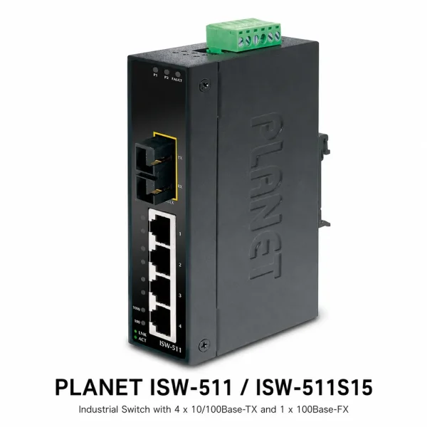 Switch Planet ISW-511/ISW-511S15 4×10/100Base-TX + 1x100Base-FX
