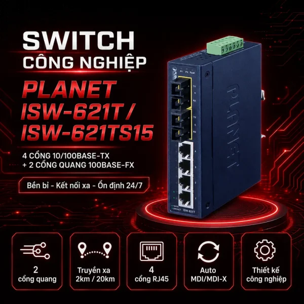 Switch Planet ISW-621T/ISW621TS15 4×10/100Base-TX + 2FX