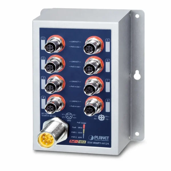 Switch Planet ISW-808PT-M12A 8 cổng 10/100TX M12 802.3at PoE+