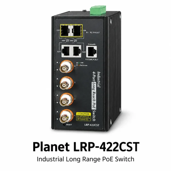 Switch Planet LRP-422CST 4xCoax + 2x1G+ 2xSFP PoE