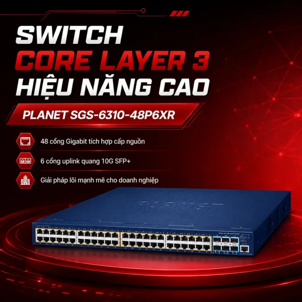 Switch Planet SGS-6310-48P6XR 48×10/100/1000T+ 6x10G SFP+
