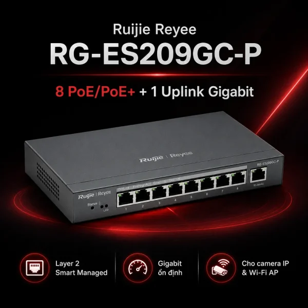Switch POE 9 cổng RUIJIE REYEE RG-ES209GC-P