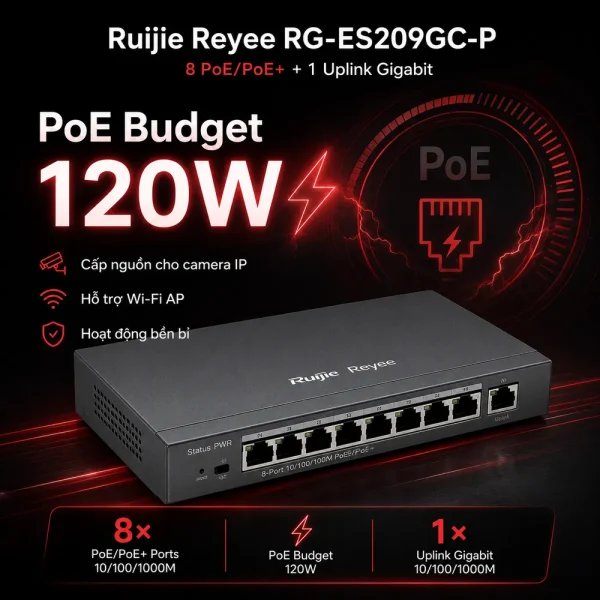 Switch POE 9 cổng RUIJIE REYEE RG-ES209GC-P