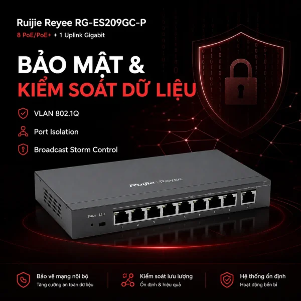 Switch POE 9 cổng RUIJIE REYEE RG-ES209GC-P