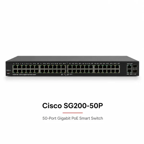 Switch PoE Cisco SG200-50P 50Port 10/100/1000Mbps