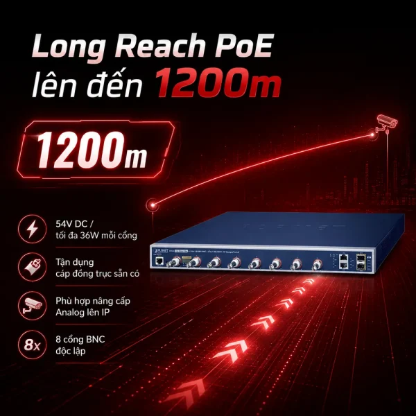 Switch quản lý Planet LRP-822CS 8x PoE + 2x1G + 2x1G SFP