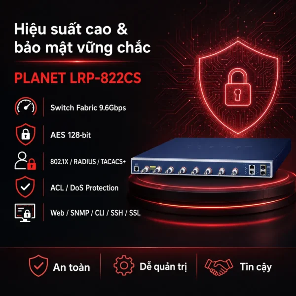 Switch quản lý Planet LRP-822CS 8x PoE + 2x1G + 2x1G SFP