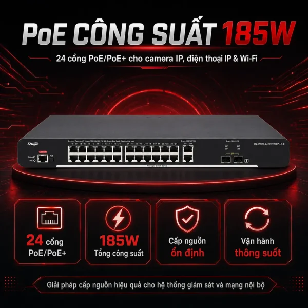 Switch quản lý RUIJIE XS-S1920-24T2GT2SFP-LP-E