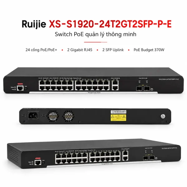 Switch quản lý RUIJIE XS-S1920-24T2GT2SFP-P-E